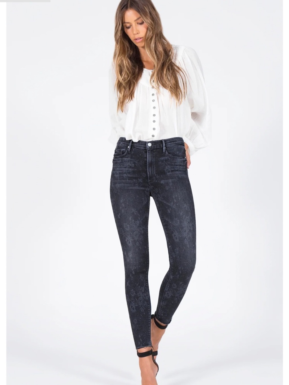 BLACK ORCHID DENIM Carmen high rise skinny ankle fray jeans Wallflower -31-NWT!